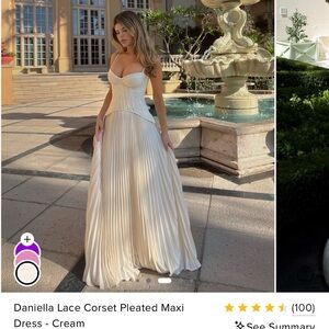 Fashion Nova Lace Corset Maxi Dress - Cream! Size S